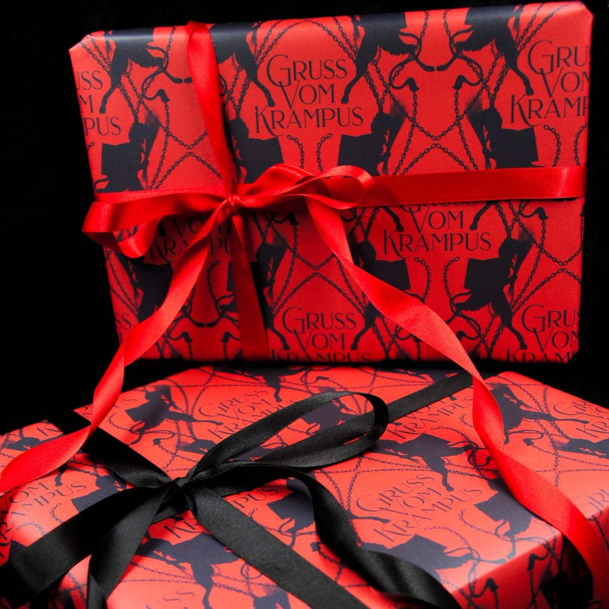 Romantic Gothic Red Floral Wrapping Paper · Creative Fabrica