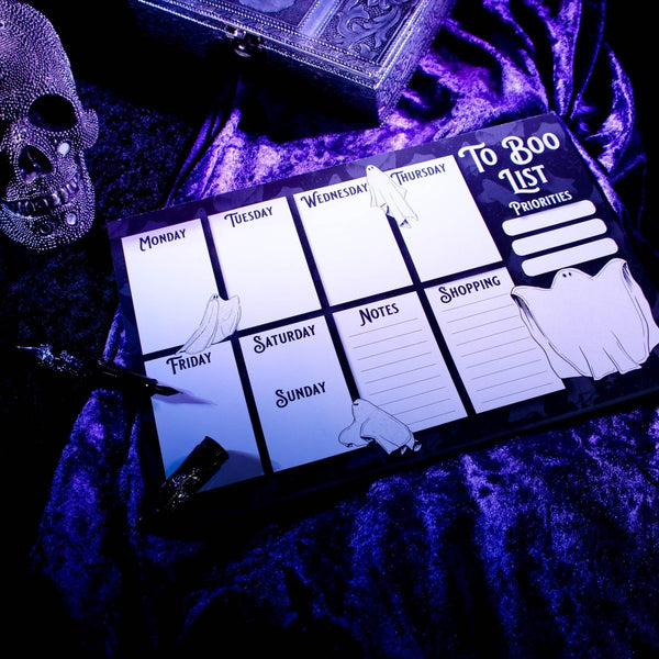 To Boo List A4 Planificateur hebdomadaire Pad | Papeterie fantôme