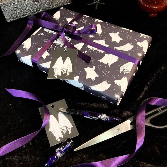 Gothic Christmas Wrapping Paper, Black Wrapping Paper, Custom Gift Wrapping  