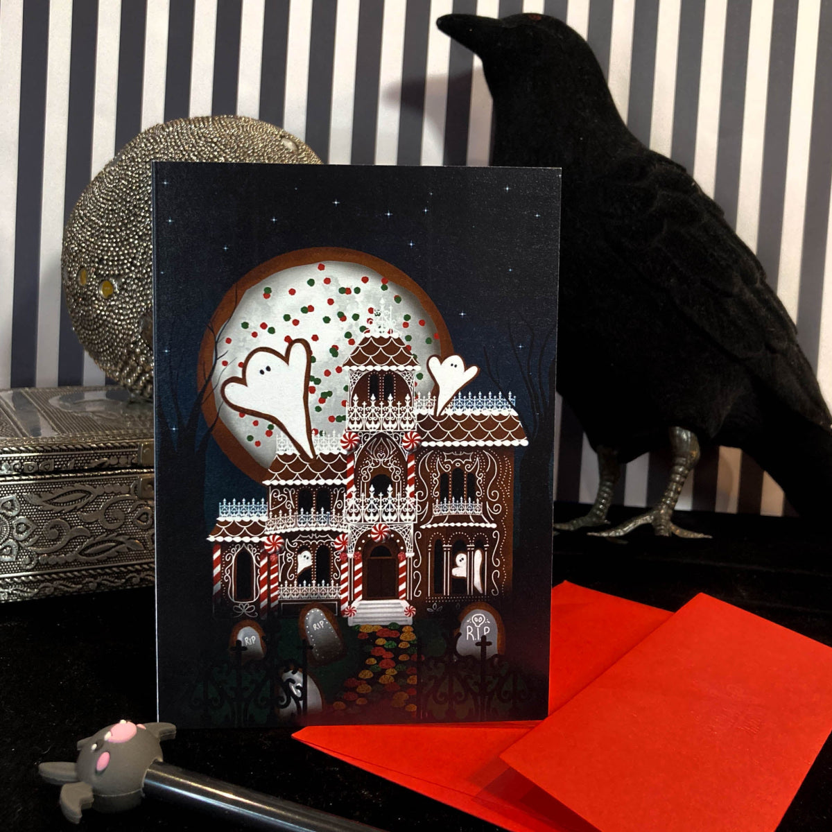 Gothic Gingerbread House Greetings Card - The Gothic Stationery Company